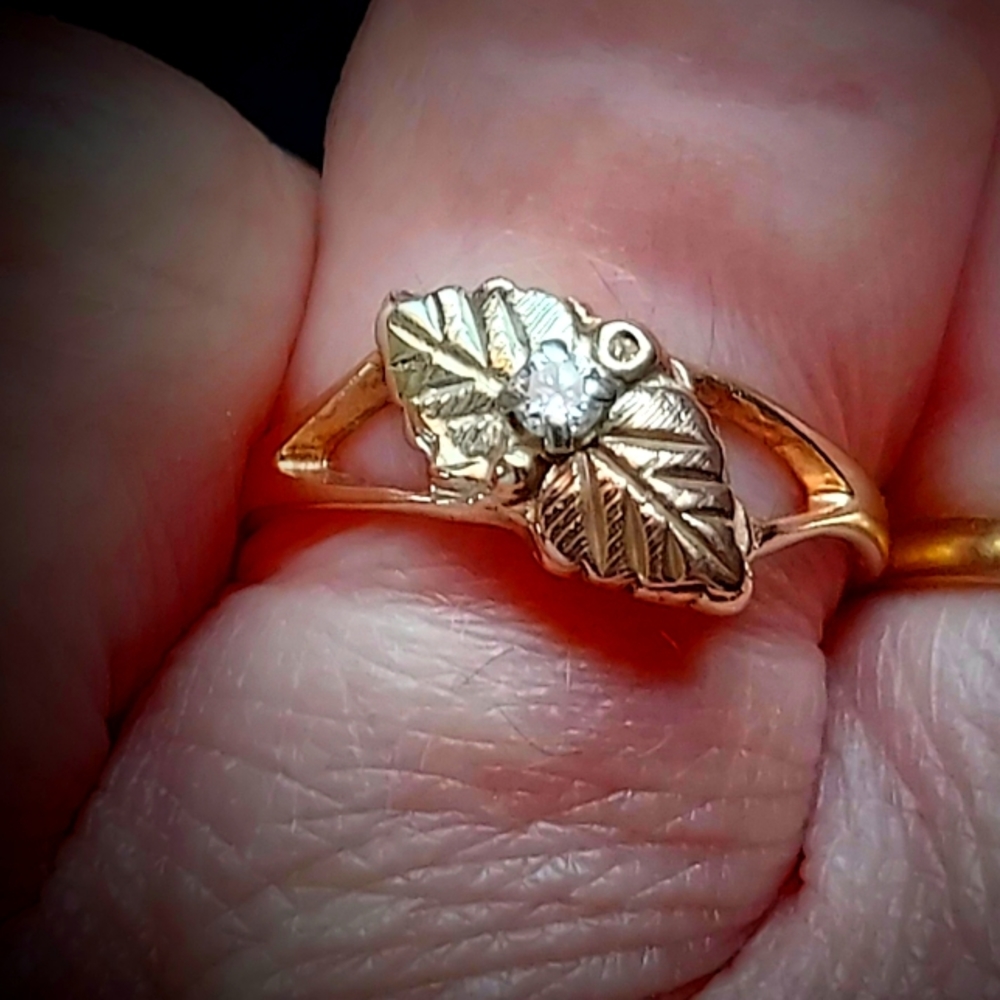 Coleman Company Black Hills Gold and Diamond Ring.
